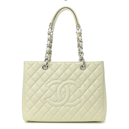 Chanel Caviar Quilted Grand Shopping Tote GST Light Green 1 of 9