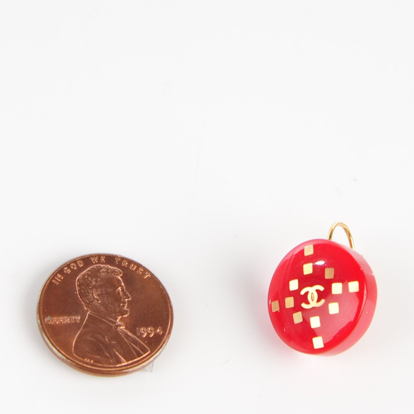 Resin CC Clip On Earrings Red
