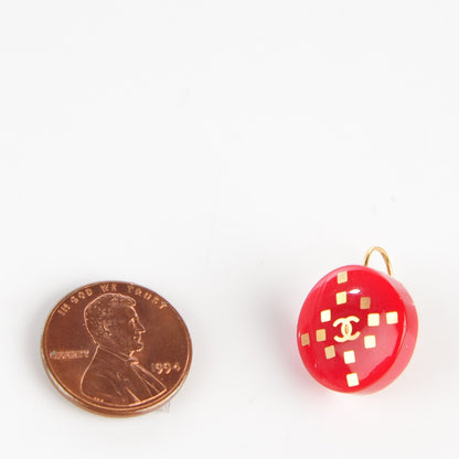 Chanel Resin CC Clip On Earrings Red 2 of 4