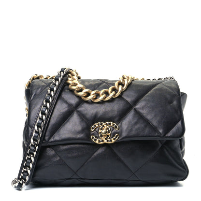 Chanel Lambskin Quilted Large Chanel 19 Flap Black 1 of 4