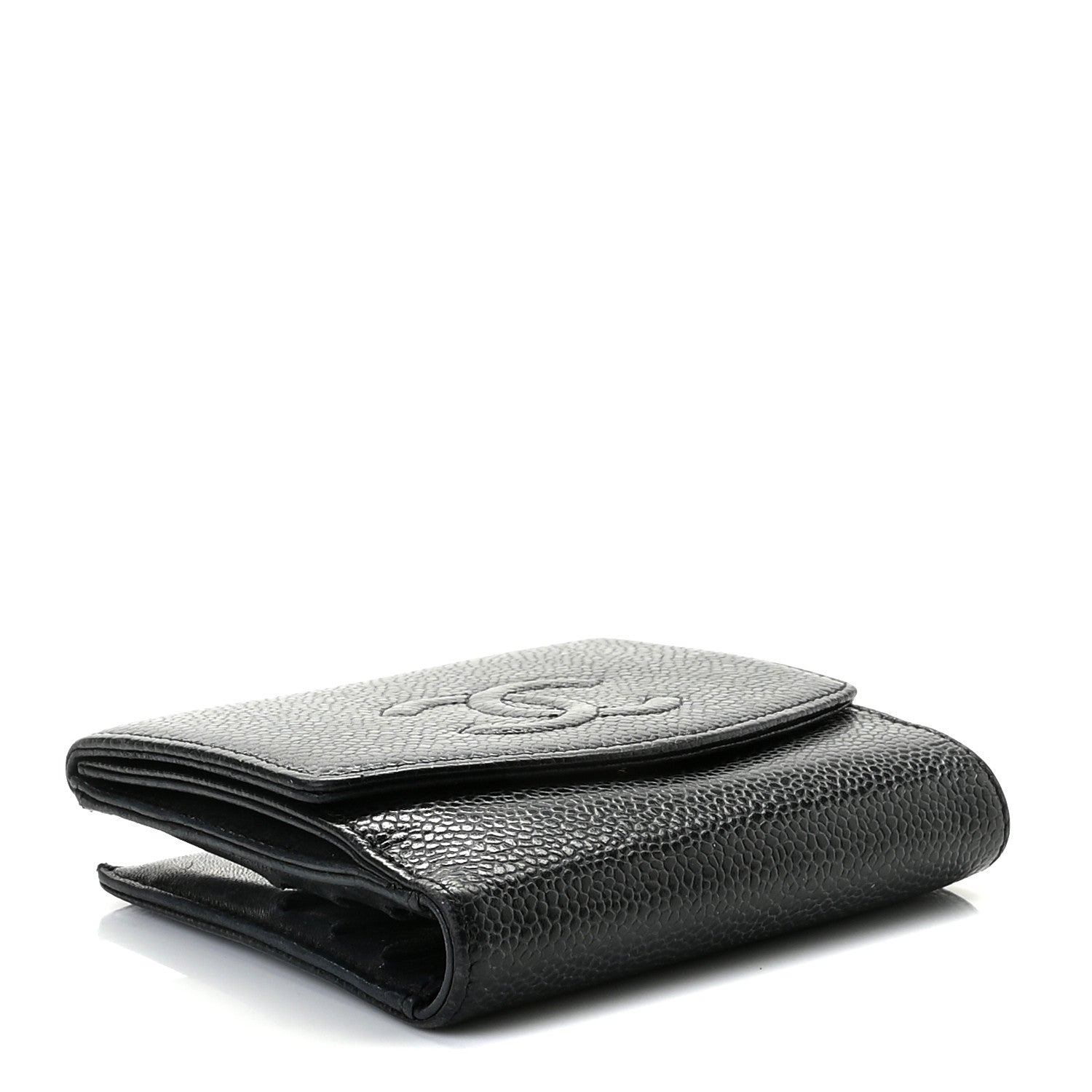 Chanel Caviar Timeless CC Compact French Wallet Black 4 of 13