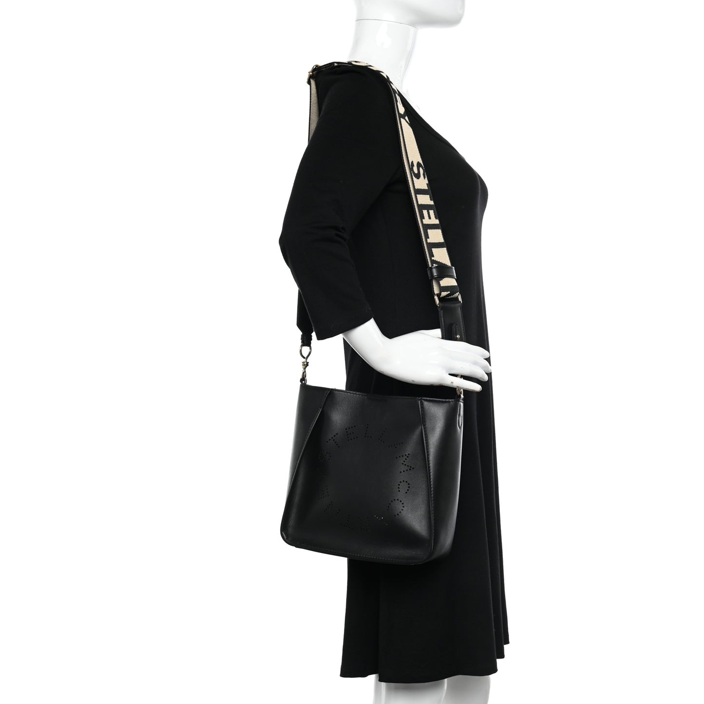 Eco Alter Nappa Perforated Logo Mini Crossbody Black