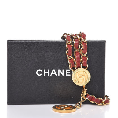 Chanel Lambskin Triple Chain Link CC Belt Gold Red 5 of 5