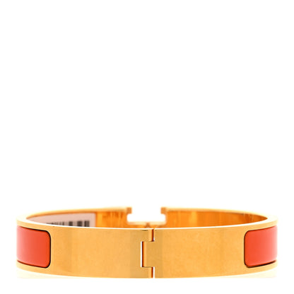 Hermes Enamel Narrow Clic Clac H Bracelet GM Orange 3 of 5