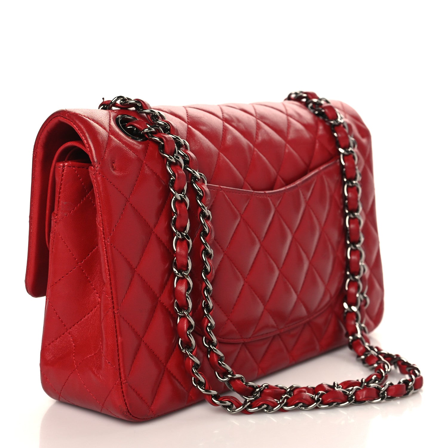 Chanel Lambskin Quilted Medium Double Flap Red 3 of 11