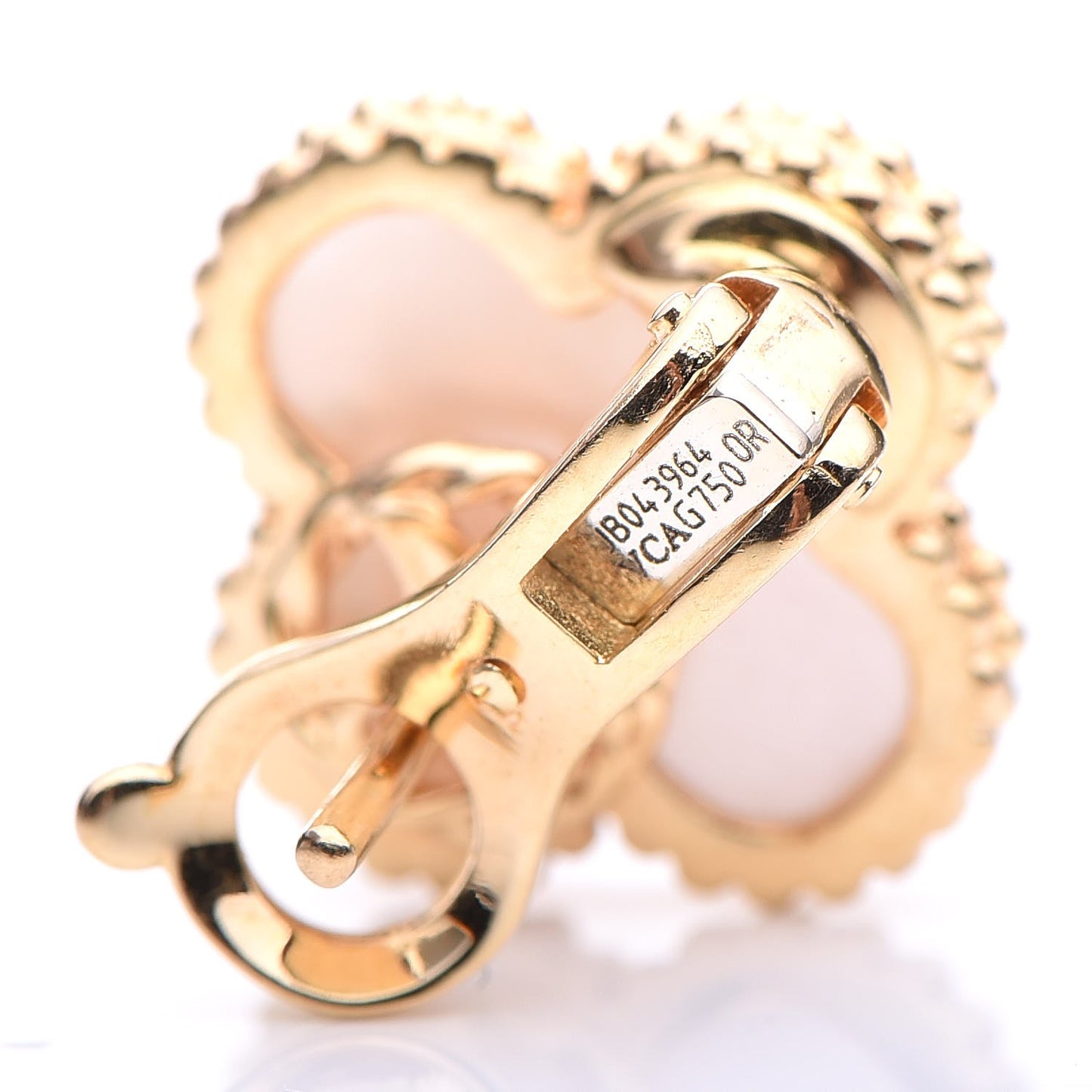 18K Yellow Gold Mother of Pearl Vintage Alhambra Earrings