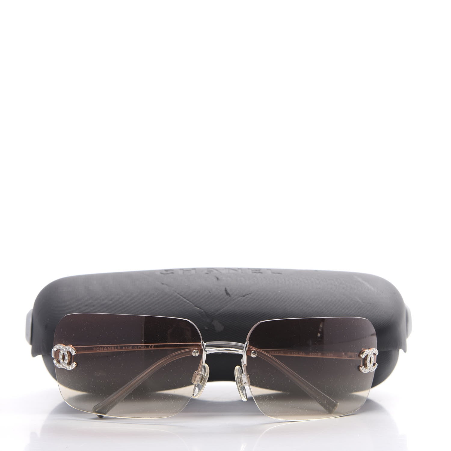 Chanel Metal Crystal CC Logo Sunglasses 4017-D Brown 8 of 8