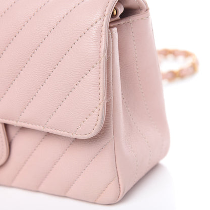 Chanel Calfskin Chevron Quilted Mini Rectangular Flap Light Pink 10 of 12