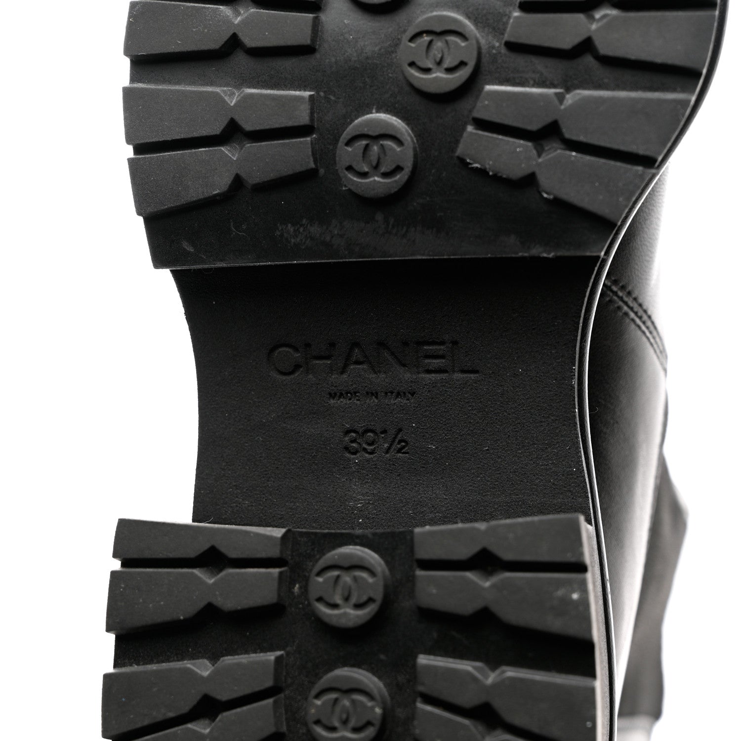 Chanel Calfskin Patent Cap Toe Ankle Boots 39.5 Black 10 of 16