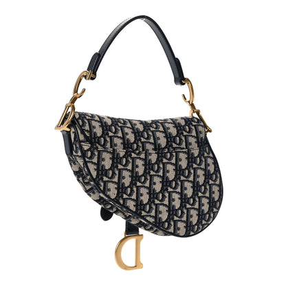Christian Dior Oblique Mini Saddle Bag Blue 3 of 14