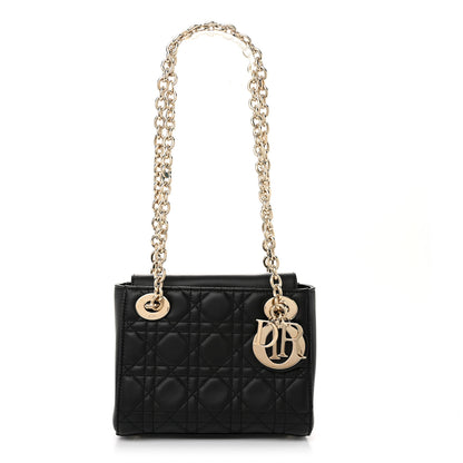 Christian Dior Lambskin Cannage Lady Dior Double Chain Bag Black 1 of 11
