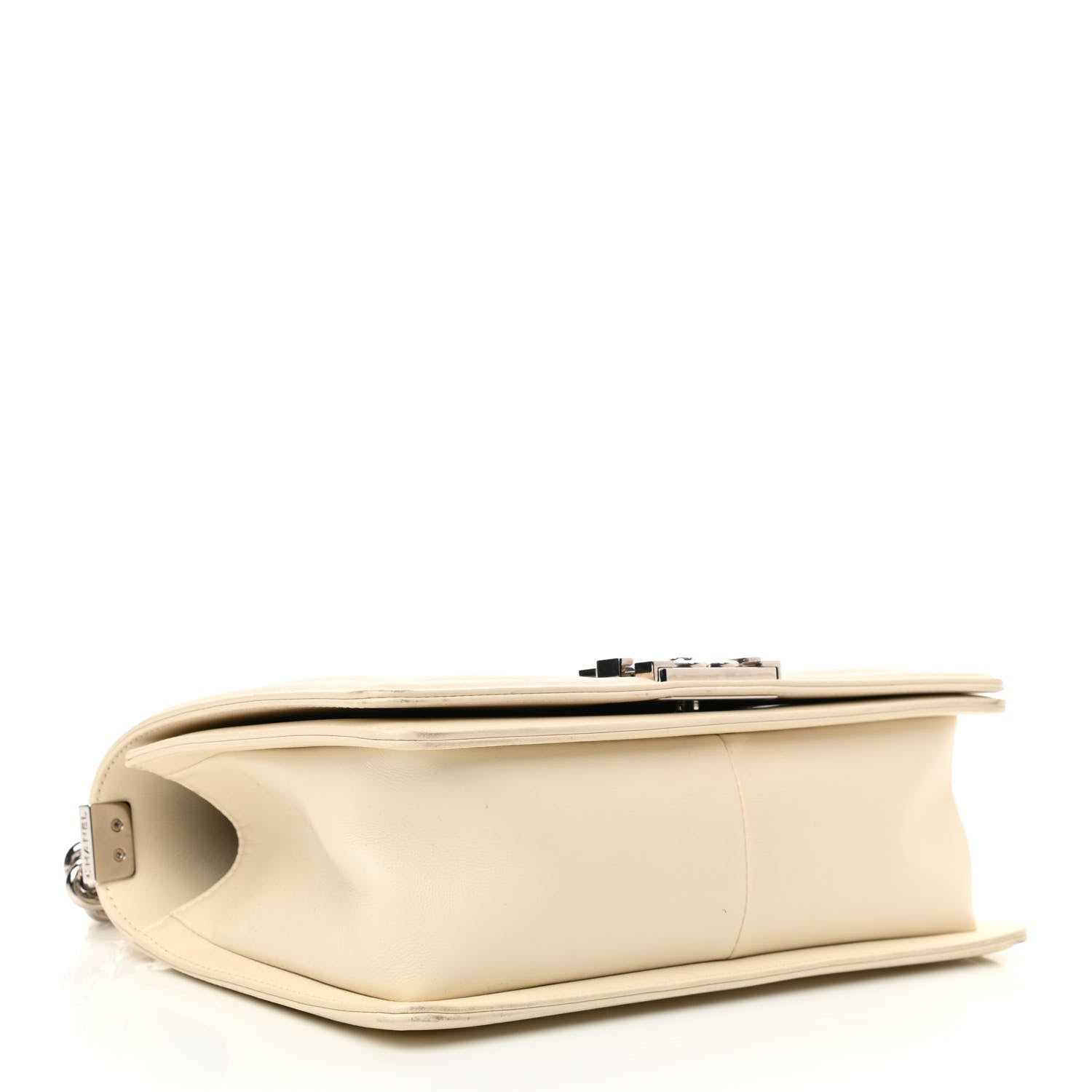 Chanel Calfskin Chevron Quilted Medium Boy Flap Ivory 4 of 11