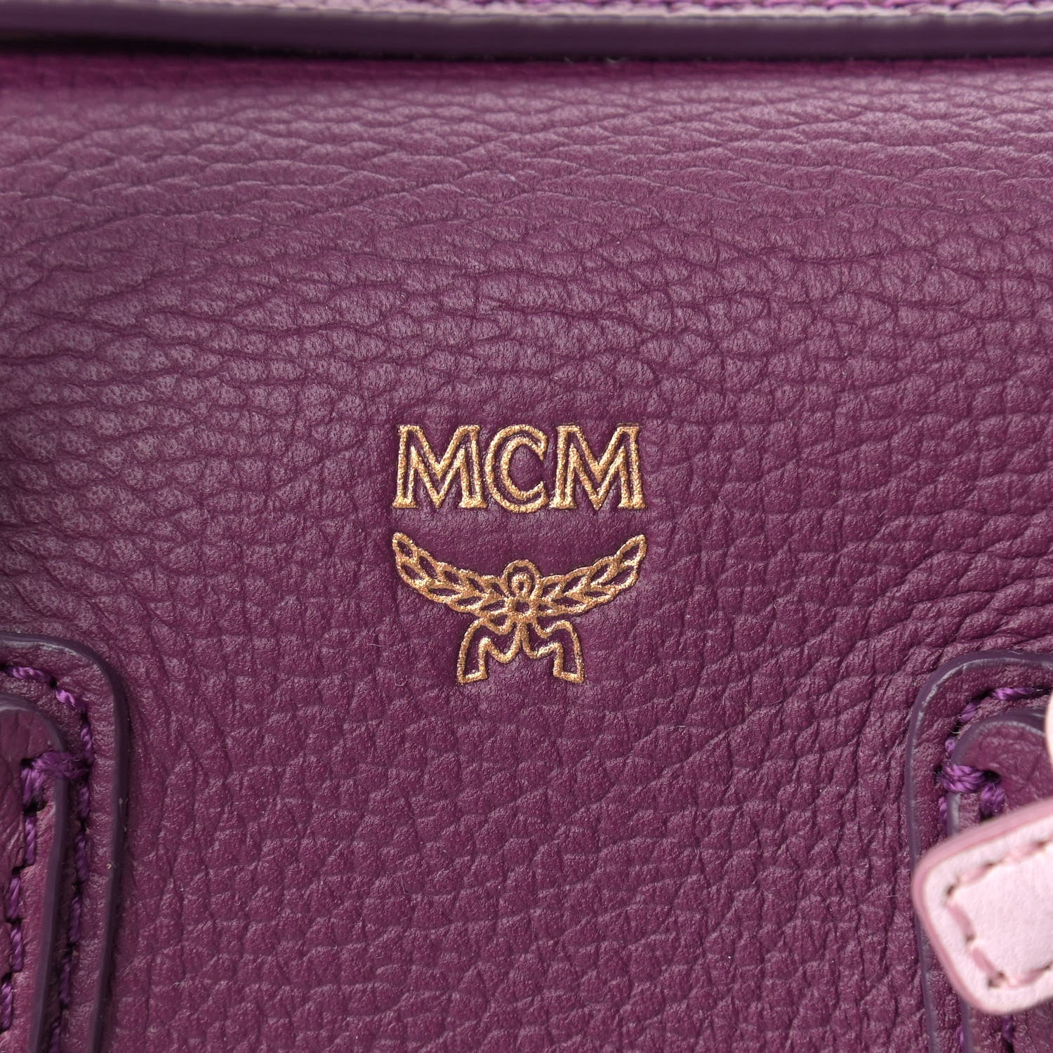 MCM Grained Calfskin Mini Milla Tote Purple 9 of 11
