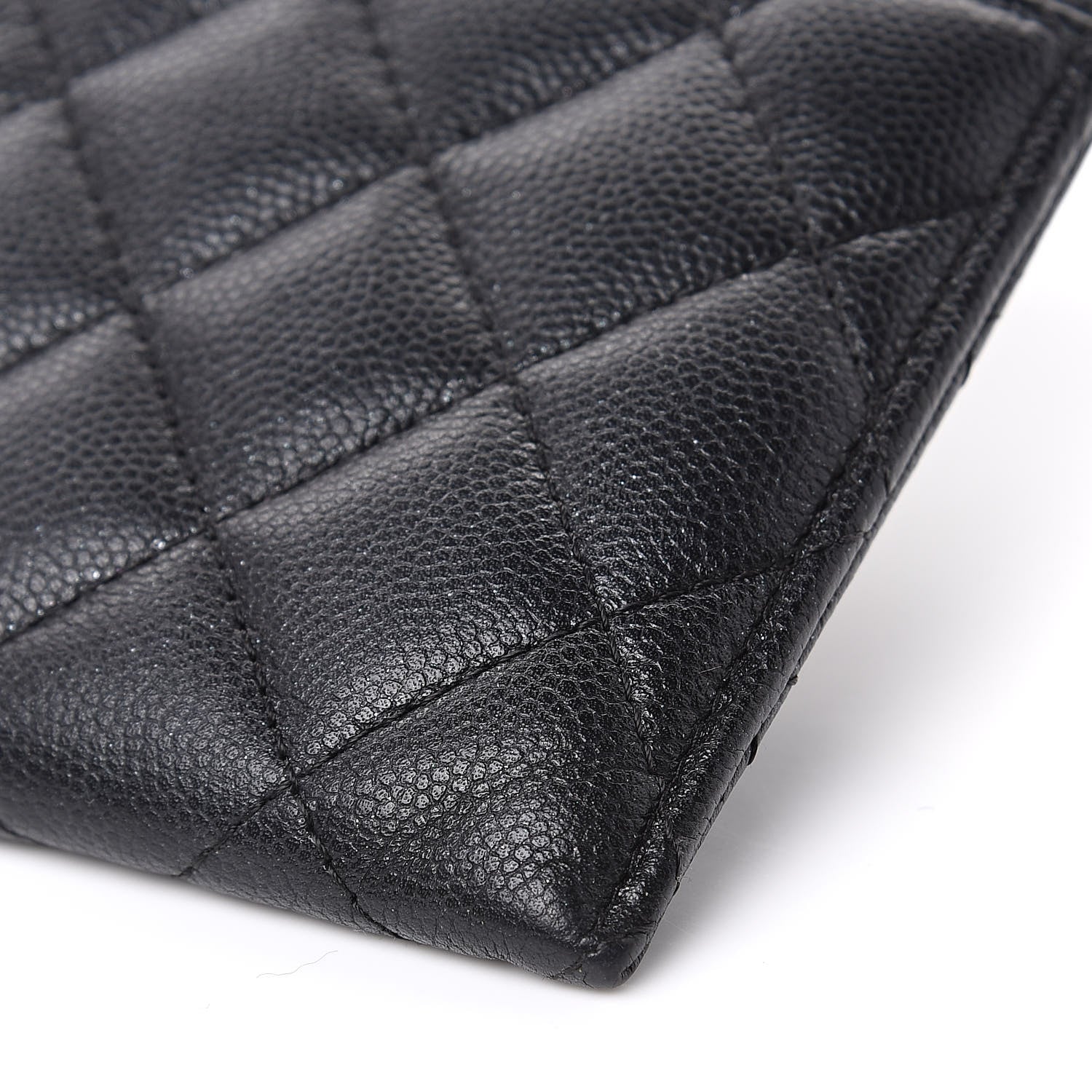 Chanel Iridescent Caviar Quilted Classic Zip Pouch Black 9 of 12