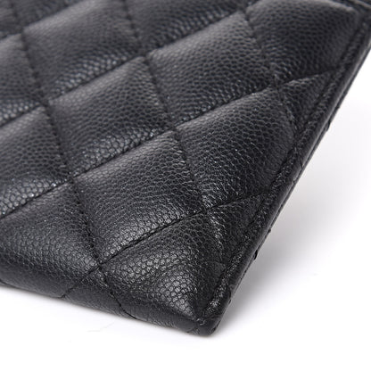 Chanel Iridescent Caviar Quilted Classic Zip Pouch Black 9 of 12