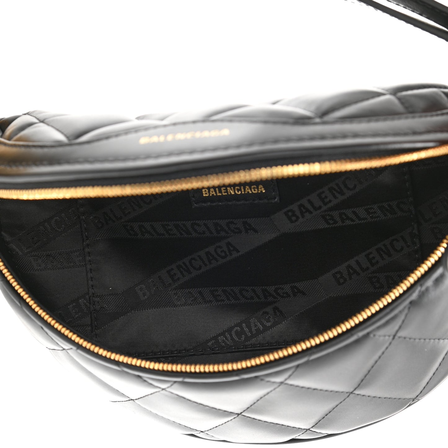 Calfskin Quilted XXS Souveniers Charms Belt Bag Black
