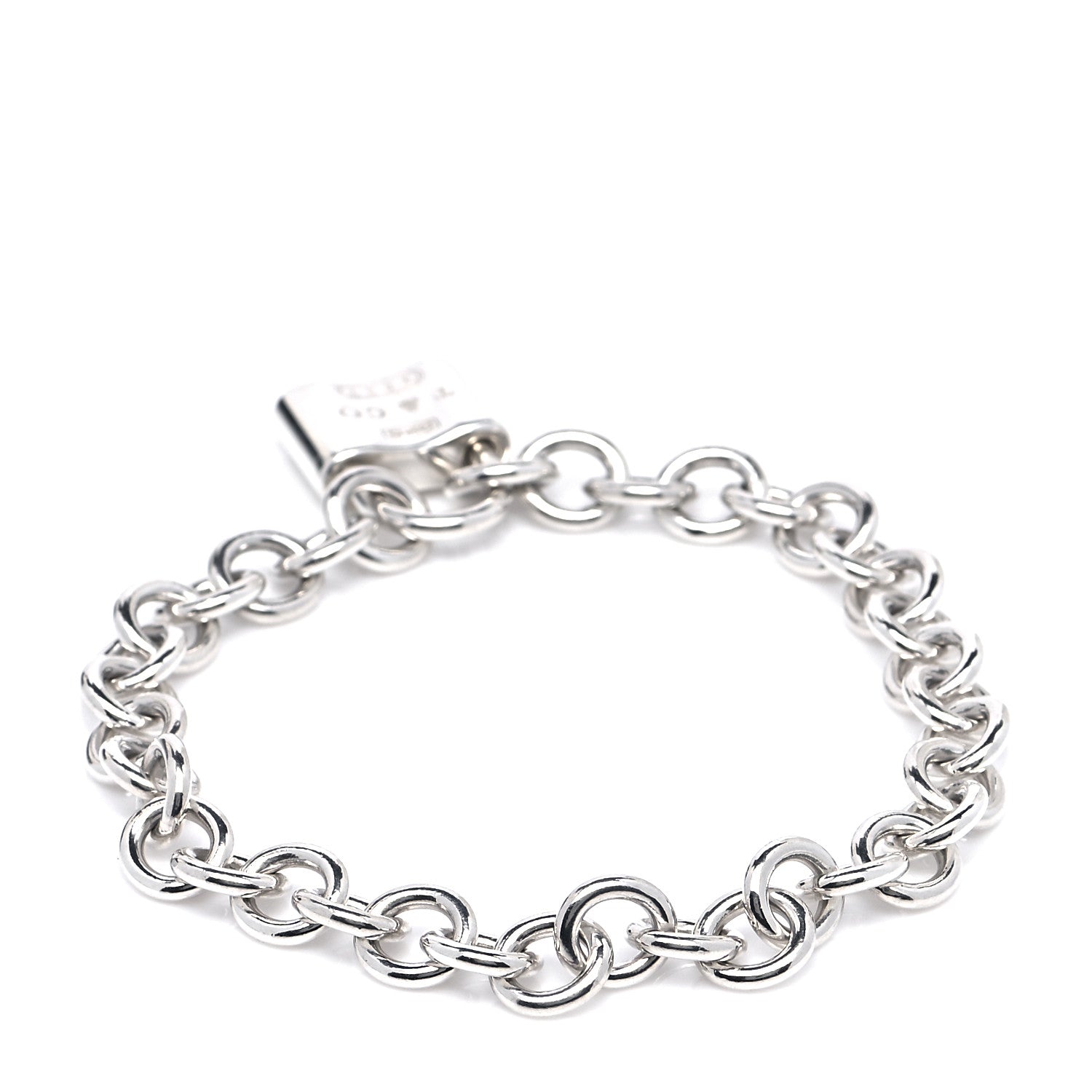 Tiffany Sterling Silver 1837 Lock Charm Bracelet 6 of 9