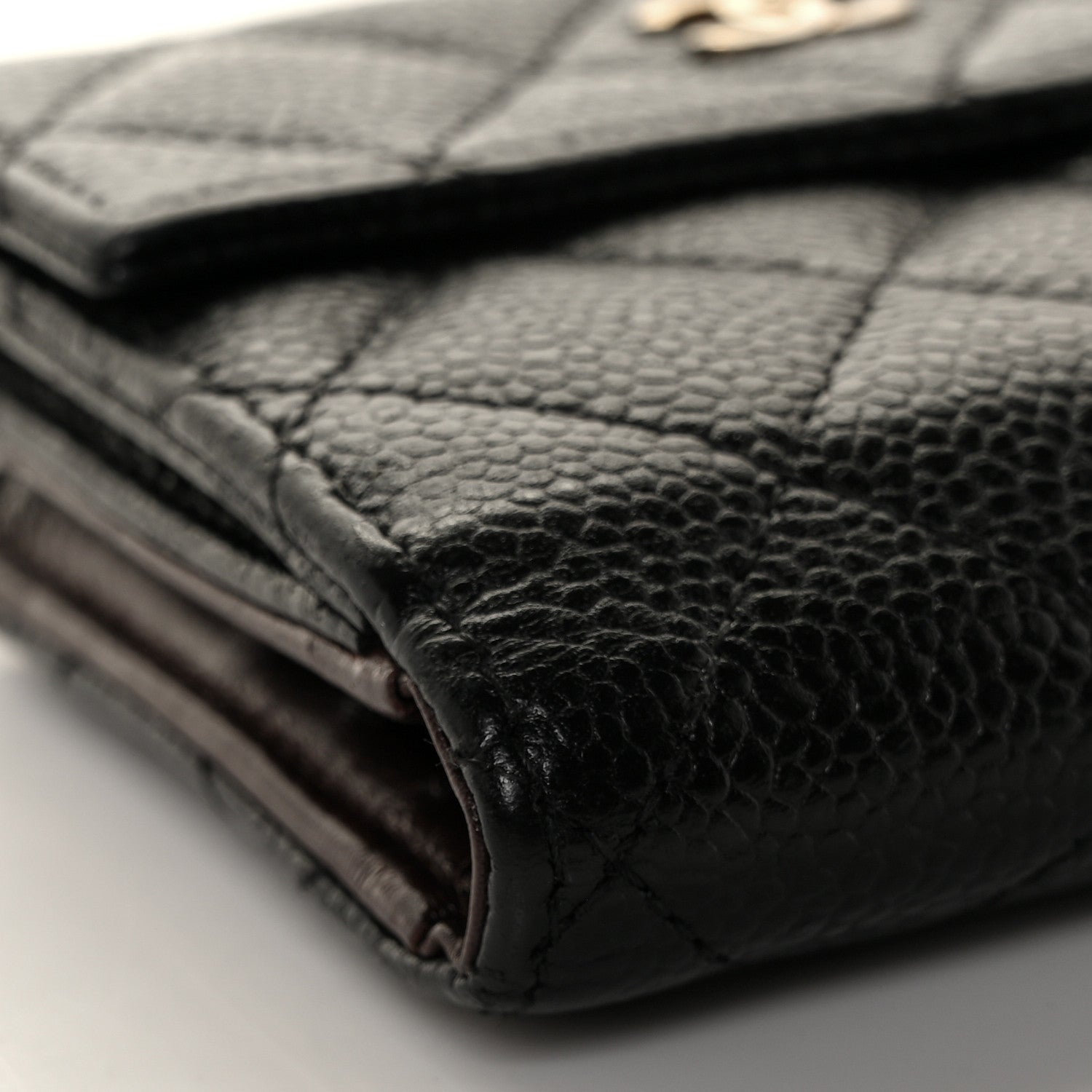 Chanel Caviar Quilted Compact French Flap Wallet Black 7 of 9