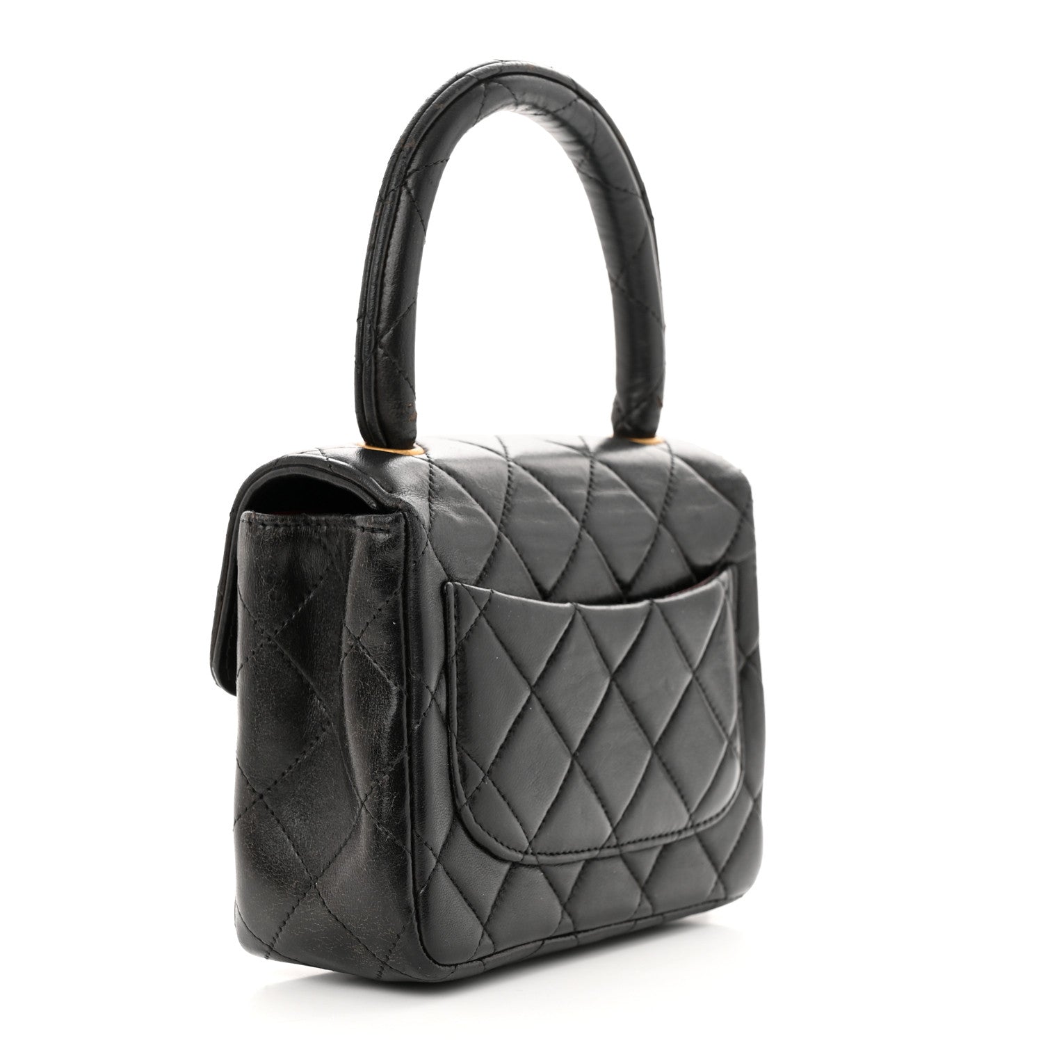 Chanel Lambskin Quilted Mini Kelly Flap Bag Black 3 of 15