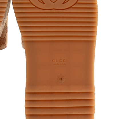 Gucci Canvas GG Monogram Angelina Platform Slide Sandals 41 Beige Ruggine 6 of 9
