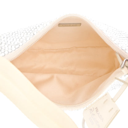 Prada Satin Crystal Mini Re-Edition 2000 Bag White 5 of 15