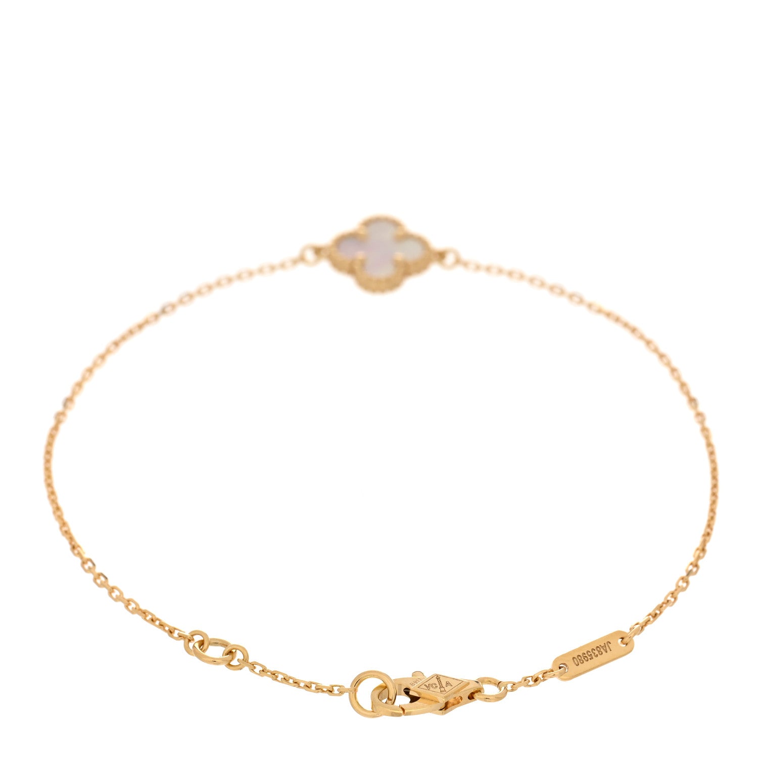 Van Cleef & Arpels 18K Yellow Gold Mother of Pearl Sweet Alhambra Bracelet 2 of 5