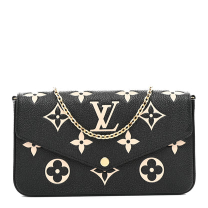 Louis Vuitton Empreinte Monogram Giant Felicie Pochette Black Beige 1 of 11