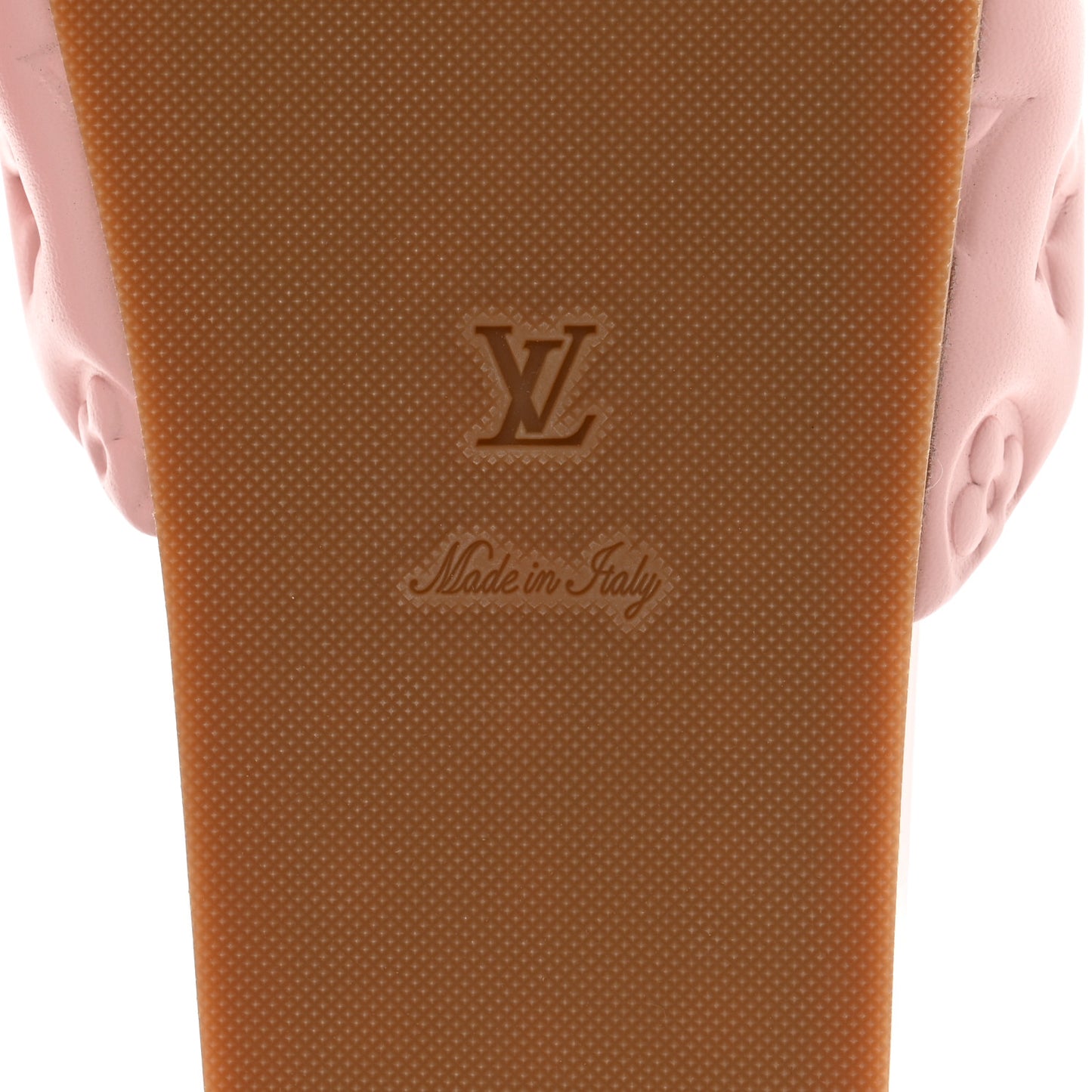 Lambskin Embossed Monogram Jumbo Flatform Mule Sandals 41 Rose Clair