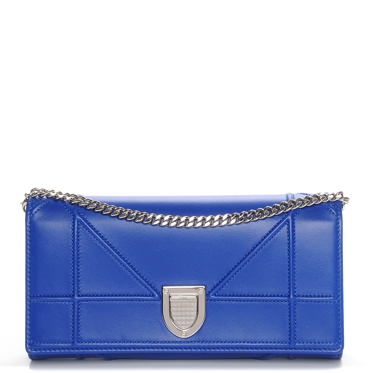Christian Dior Lambskin Diorama Croisiere Chain Wallet Blue 1 of 8