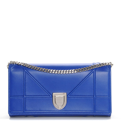 Christian Dior Lambskin Diorama Croisiere Chain Wallet Blue 1 of 8