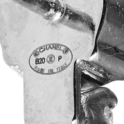 Chanel Crystal Starfall Drop Long CC Earrings Silver 4 of 4