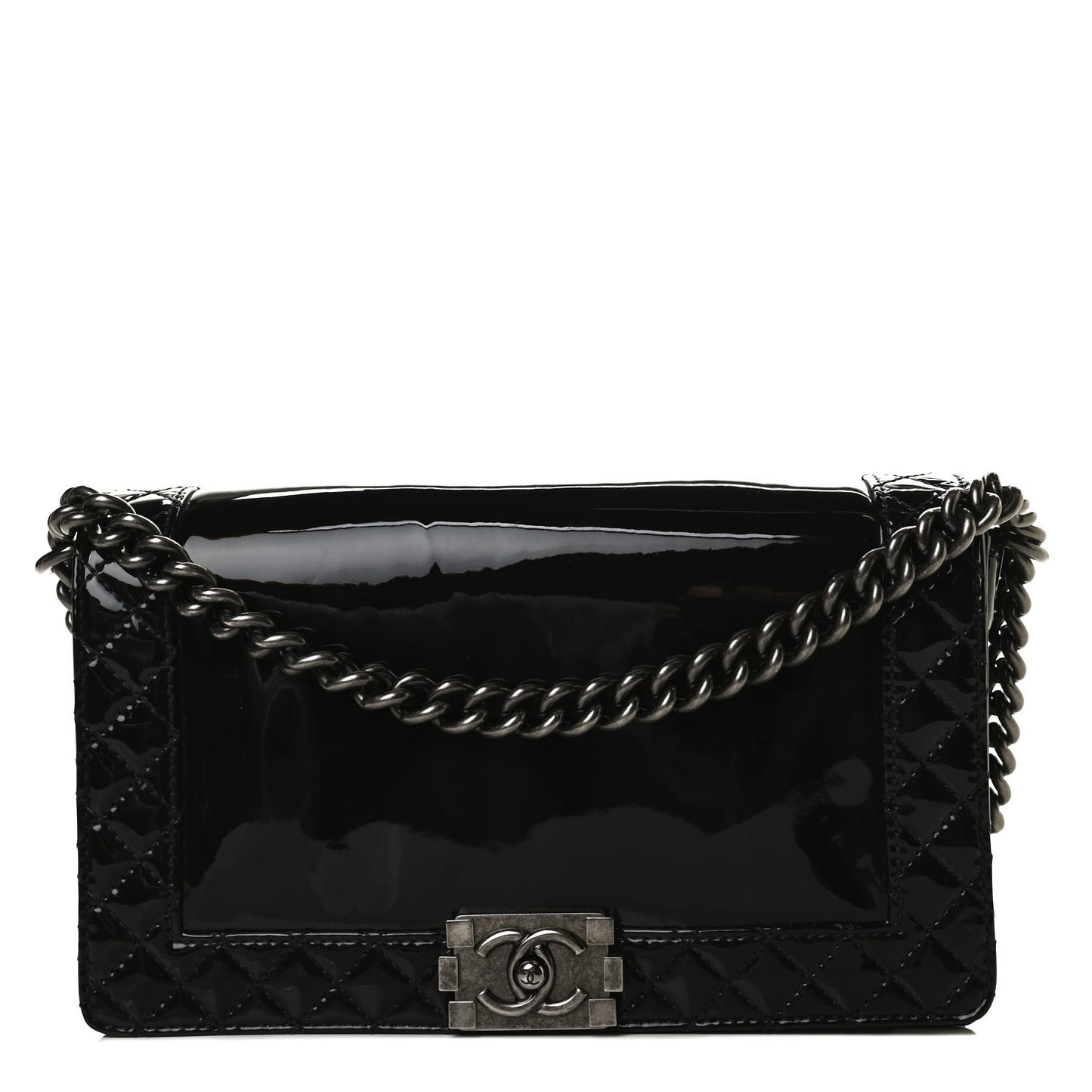 Patent New Medium Boy Reverso Flap Black
