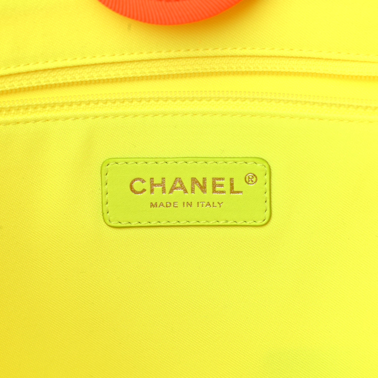Chanel Mixed Fibers Calfskin Small Deauville Tote Orange Yellow 6 of 11