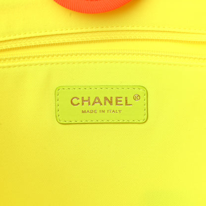 Chanel Mixed Fibers Calfskin Small Deauville Tote Orange Yellow 6 of 11