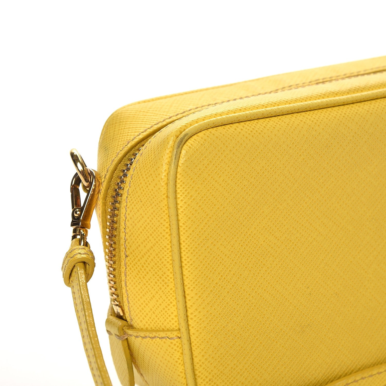 Prada Saffiano Mini Camera Crossbody Bag Ocra 8 of 12