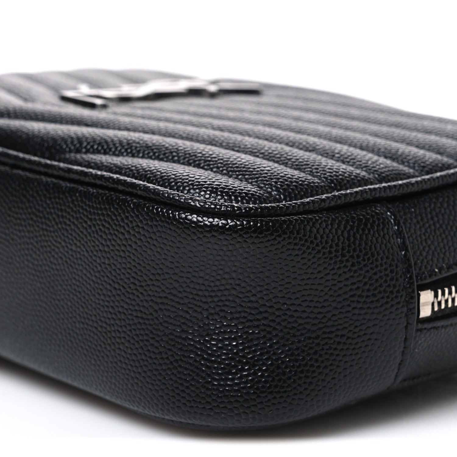 Saint Laurent Grain De Poudre Matelasse Monogram Mini Lou Camera Bag Black 9 of 10