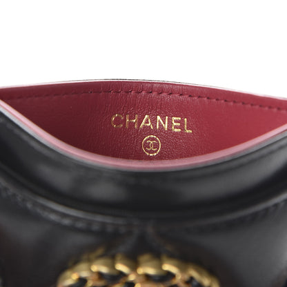 Chanel Shiny Goatskin Quilted 19 Card Holder Black 7 of 9