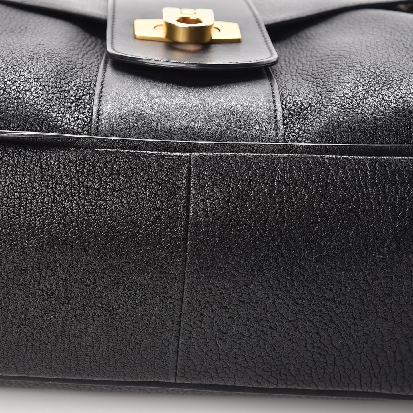 Grained Lambskin Calfskin Medium Lexa Shoulder Bag Black