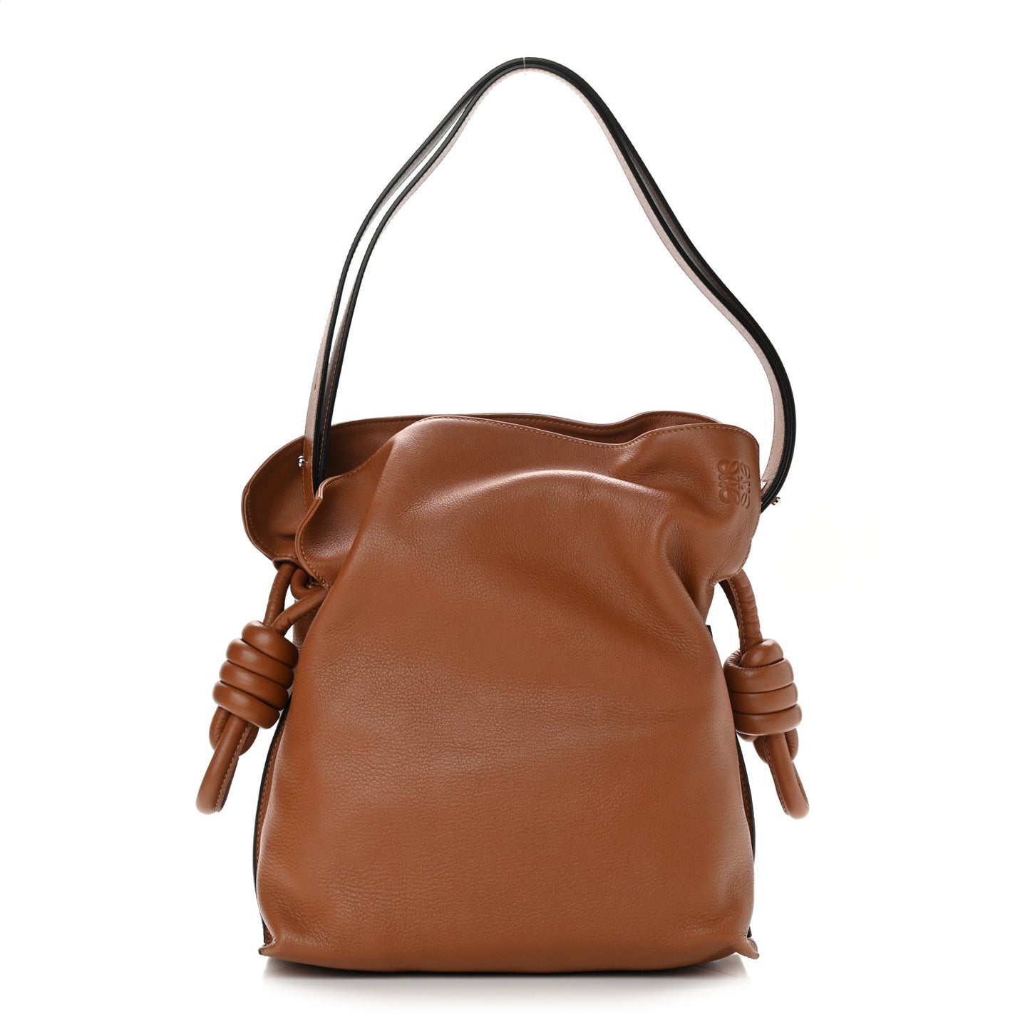 Calfskin Medium Flamenco Knot Bag Tan Warm Desert