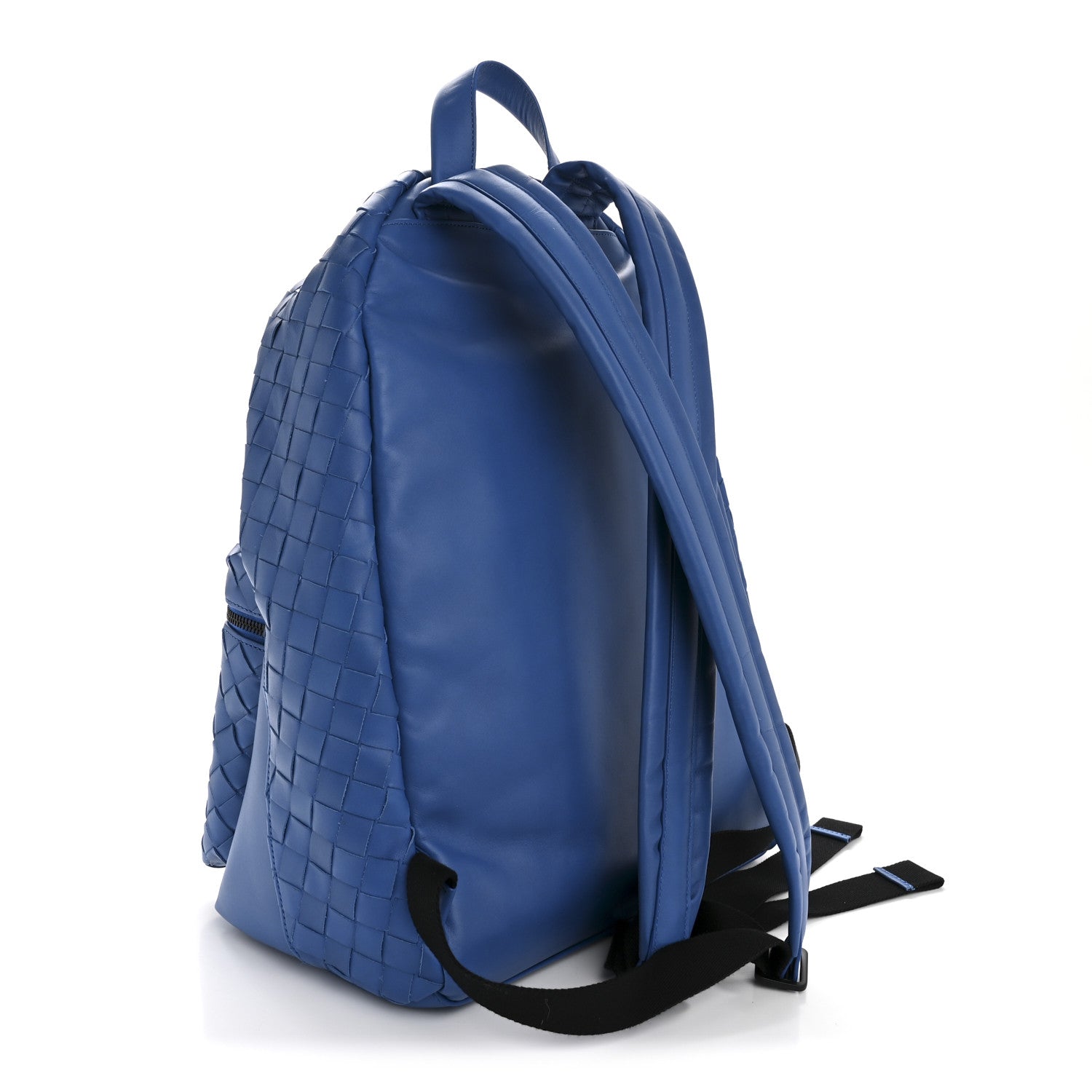 Bottega Veneta Smooth Calfskin Intrecciato Borsa Backpack Cobalt Blue 3 of 10