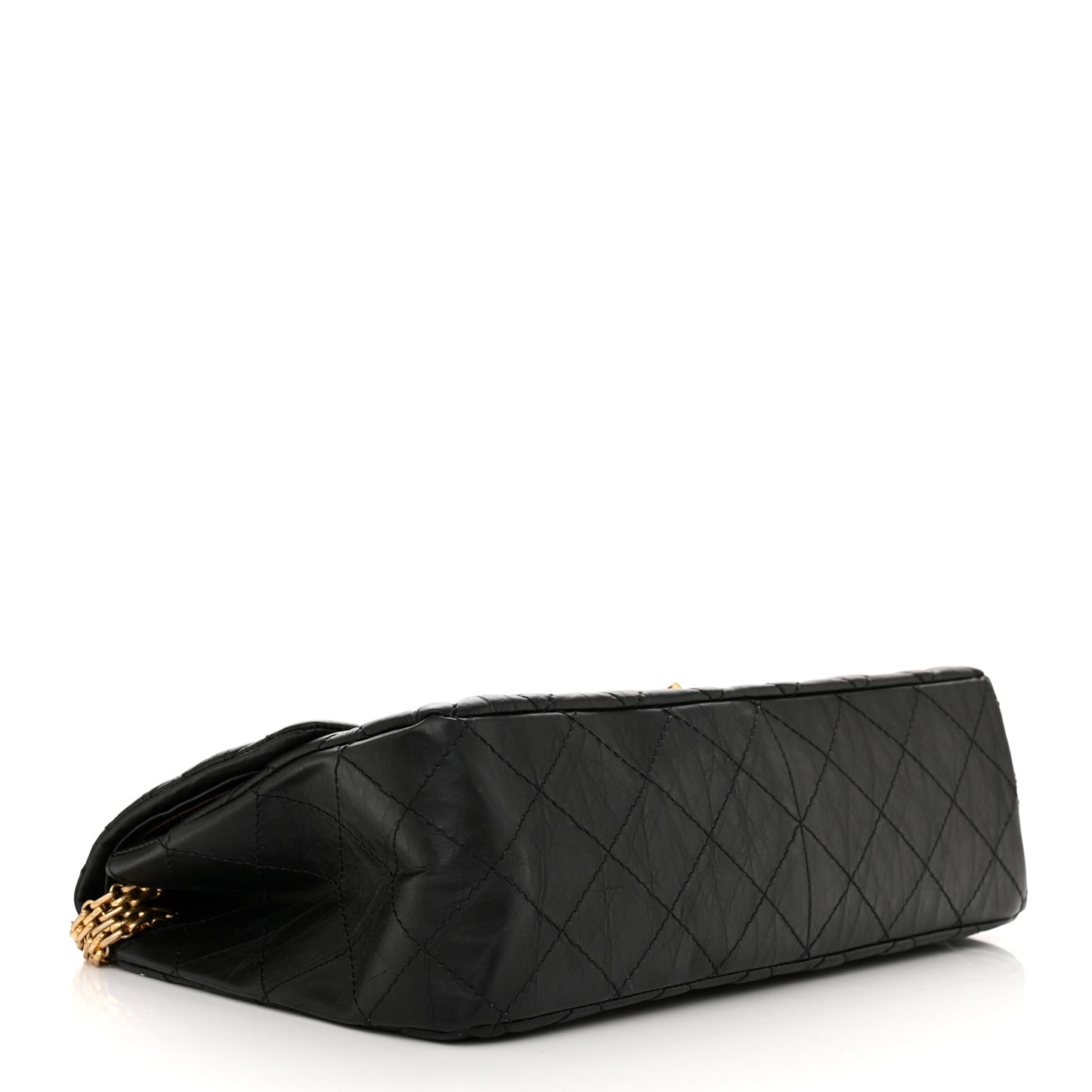 Aged Calfskin Quilted 2.55 Reissue 227 Flap Black