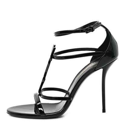Saint Laurent Patent Cassandra 100 Sandals 40 Black 1 of 9