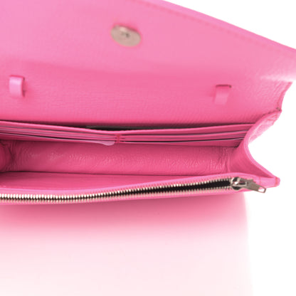 Balenciaga Shiny Goatskin Logo Embossed BB Wallet On Chain Acid Pink 5 of 11