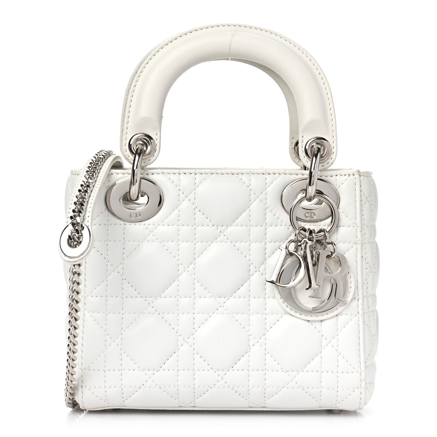 Lambskin Cannage Mini Lady Dior White