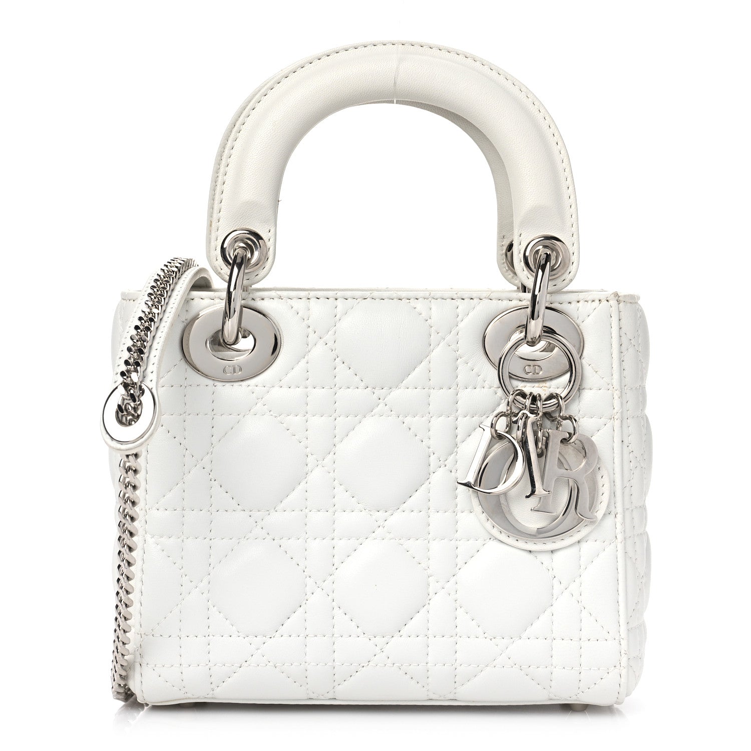 Christian Dior Lambskin Cannage Mini Lady Dior White 1 of 10