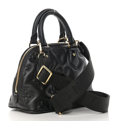 Louis Vuitton Calfskin Bubblegram Alma BB Black 3 of 10