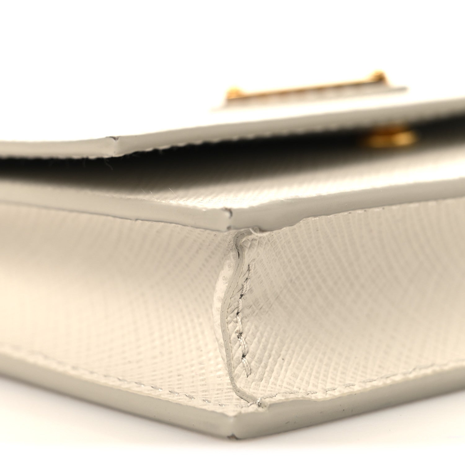 Prada Saffiano Card Holder With Chain Talco 7 of 9