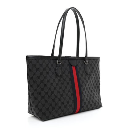 Gucci X BALENCIAGA BB Monogram Web Graffiti Medium Ophidia Shopping Tote Black 3 of 7