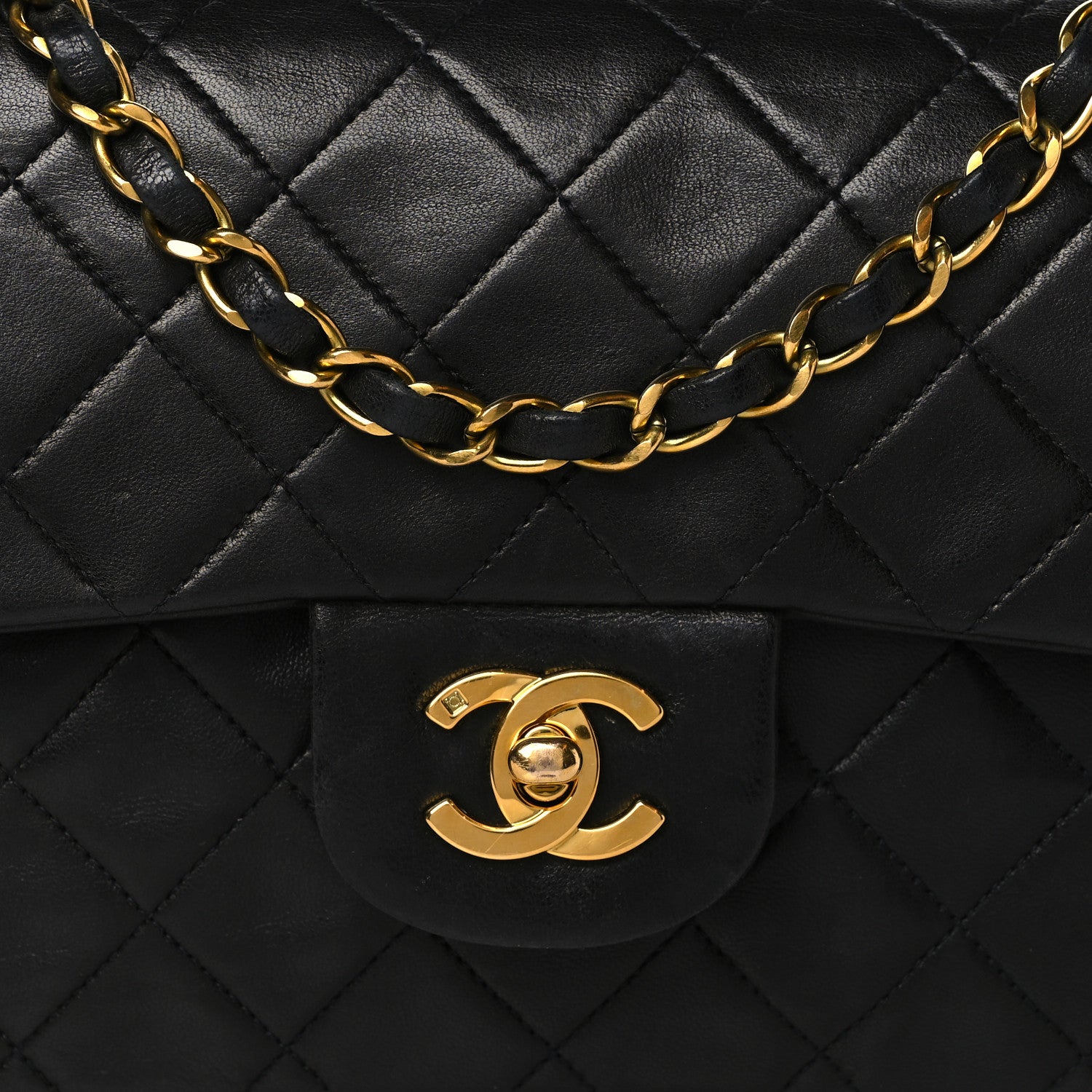 Chanel Lambskin Quilted Small Double Flap Black 8 of 10