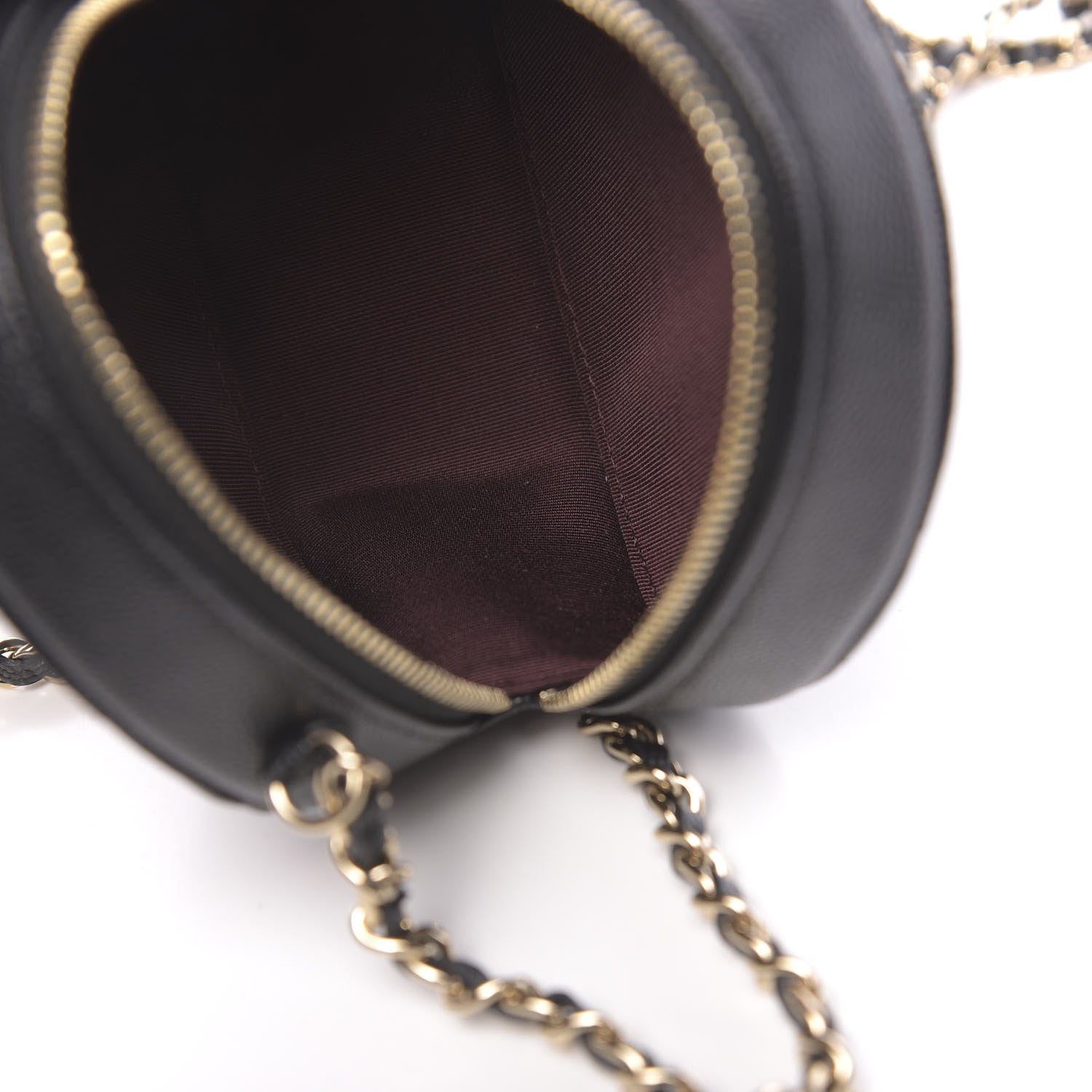 Chanel Caviar Quilted Round Clutch With Chain Black 5 of 10